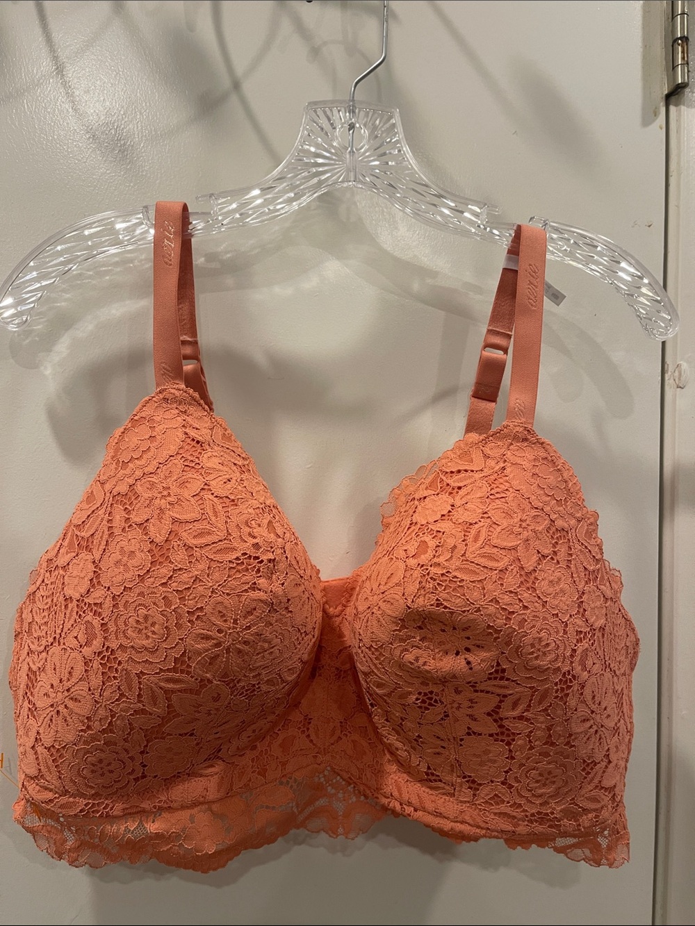 aerie Lace Padded Bralette in Coral Peach